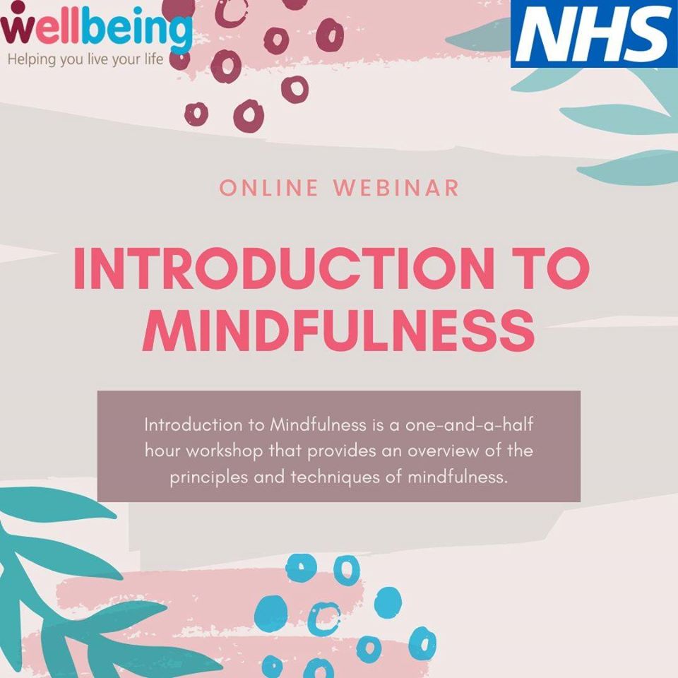 Digital poster advertising introduction to mindfulness webinar