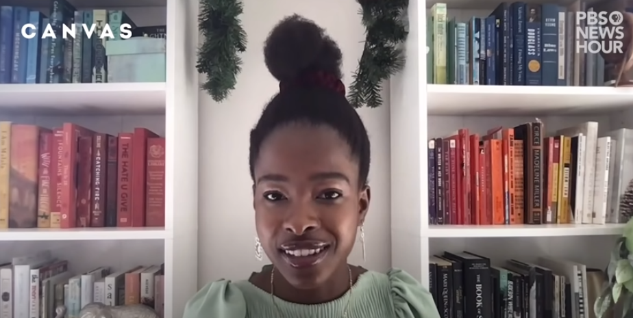 screengrab of Amanda Gorman reading her poem 'The Miracle of Morning'