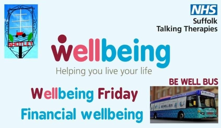 Banner image advertising Wellbeing event at Shotley Village Hall