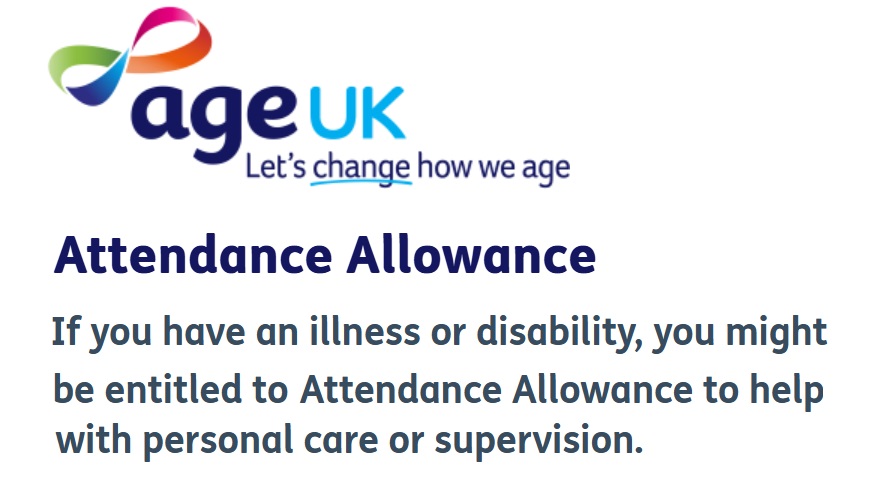 Attendance Allowance information from Age UK