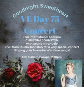 promotional poster for Christina Johnston's VE Day concert 'Goodnight Sweetheart'