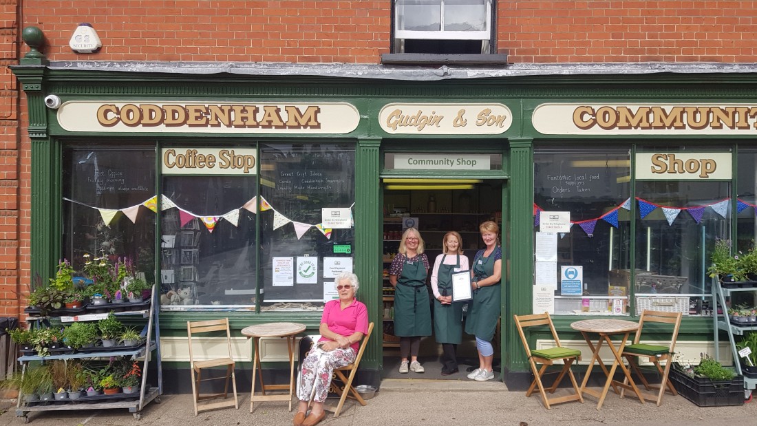 Coddenham Community Shop and team with their certificate
