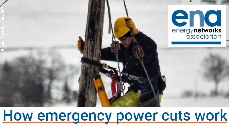 ENA image of electricity worker for emergency power cut info
