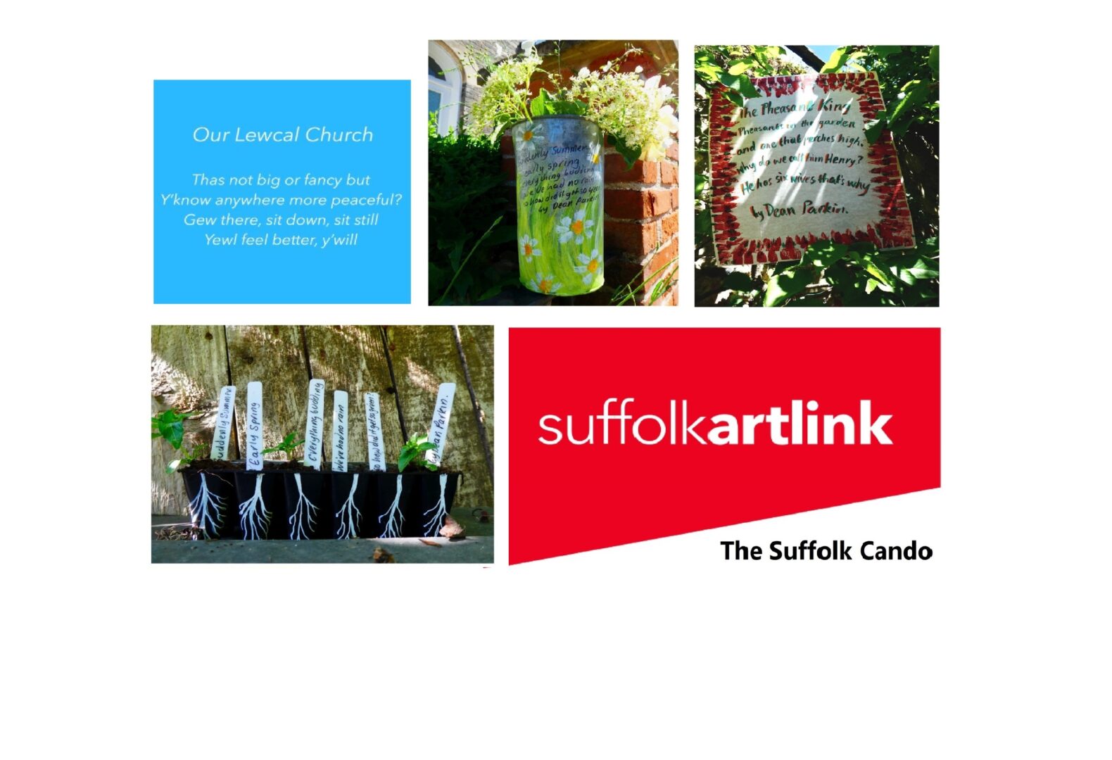 collage of photos of examples of Suffolk Cando poems