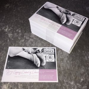 photo showing pile of Gipping School of Dance flyers