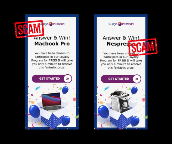 Phishing Email Scam Curry's PC World Macbook Nespresso