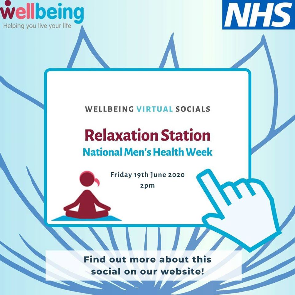 NHS Wellbeing Social Relazation Station Men;s Health Week Logo