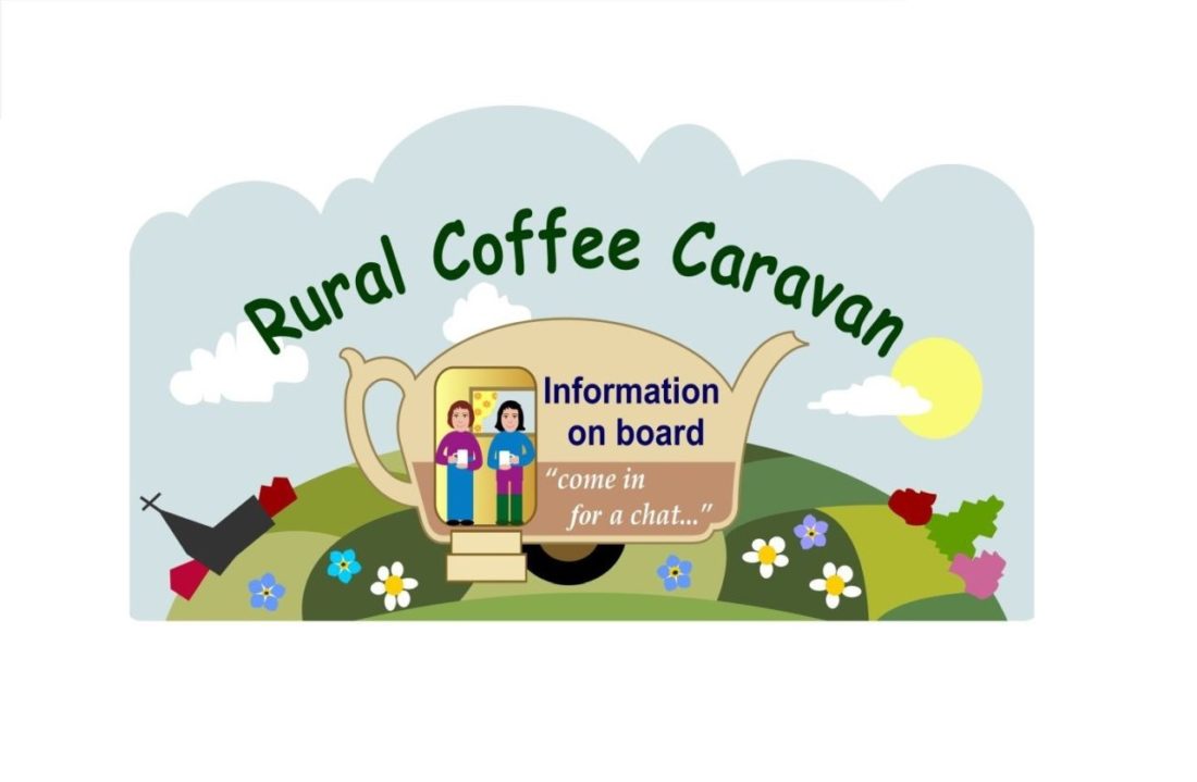 Rural Coffee Caravan logo with white border