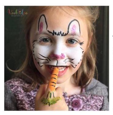 photo of child with bunny face paint by Rooblidoo