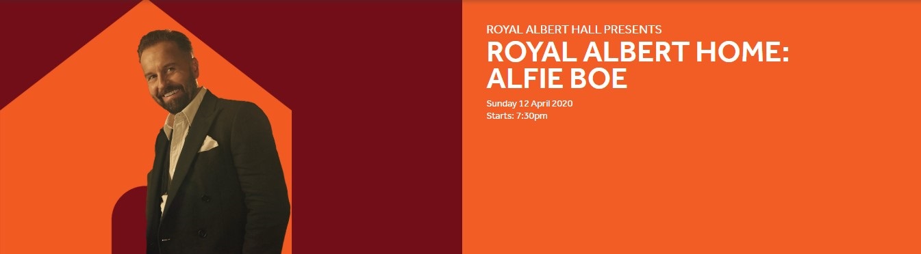 Royal Albert Home series poster advertising Alfie Boe performance