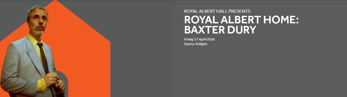 Royal Albert Home series poster advertising Baxter Dury performance
