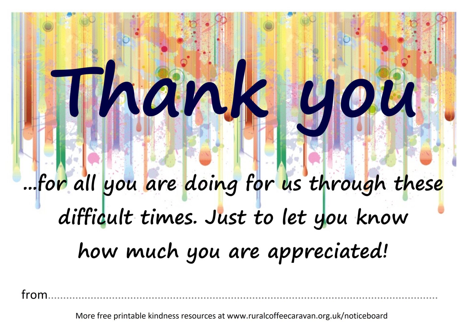 Rural Coffee Caravan Thank You printout