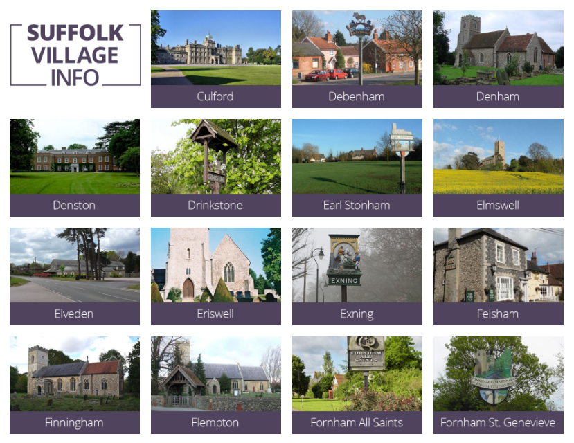 grid of images each showing a different Suffolk village