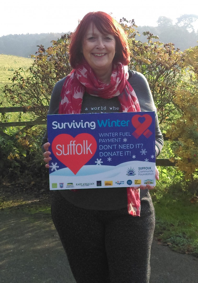 Ann Osborn from Rural Coffee Caravan showing support for SCF's Surviving Winter Appeal 2018