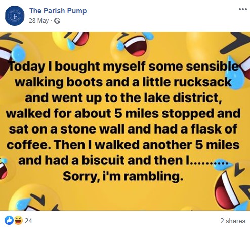 image showing example of one of the Parish Pump's daily lockdown jokes