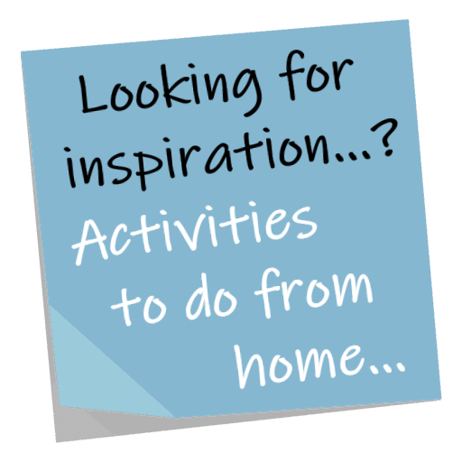 sticky note - activities to do from home