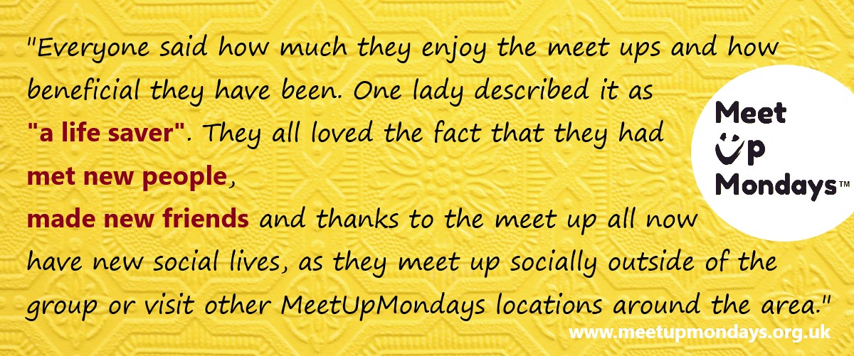 MeetUpMondays quote on yellow wallpaper background