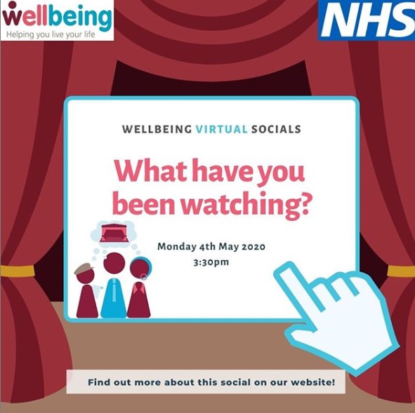 digital poster advertising wellbeing suffolk's 'What have you been watching?' virtual social